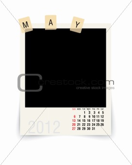 2012 may calendar with blank photo frame