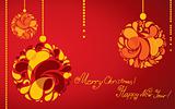 Vector decorative Christmas background with ball