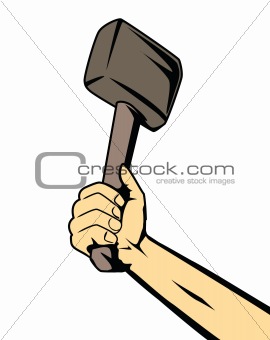 hand with hammer