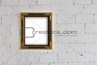 Picture frame Hanging on White block wall