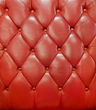 Texture of red leather vintage sofa
