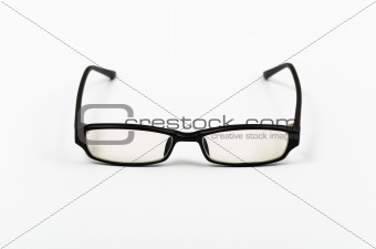 Black plastic frame glasses