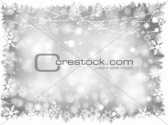Silver Christmas lights Background