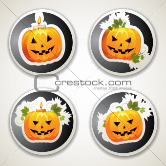 Labels with pumpkins