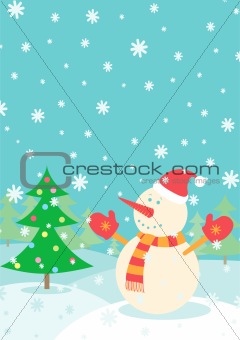 Snowman in the Forest