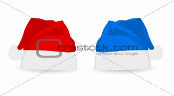 Vector illustration of two New Year hats 