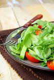 salad with arugula and cherry tomatoes