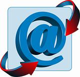 At mail sign contact vector icon