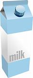Dairy produces collection in carton box. Milk. Vector