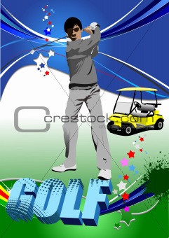 Golf players. Vector illustration 