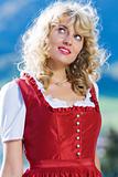 Bavarian woman in a dirndl