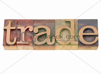 trade world in letterpress type