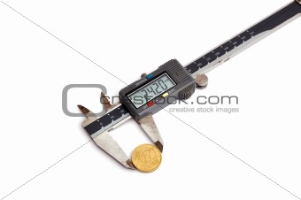 calipers and coin