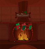 Christmas vector fireplace
