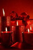 Christmas candles on vintage background