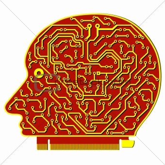 abstract vector background with high tech circuit board