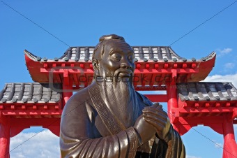 Statue of Eastern wise man in meditation