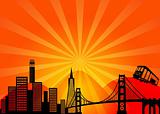San Francisco California City Skyline Clipart
