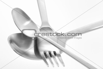 Fork and spoon isolated