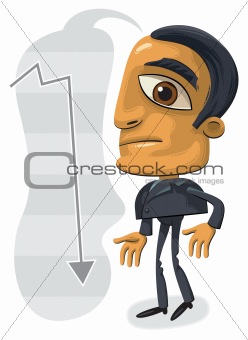 Confused businessman thinking of crisis