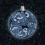 vector christmas ball with paisley ornament on seamless paisley 