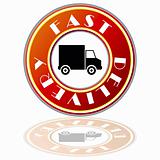 Fast delivery icon on white background