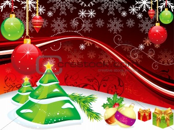 abstract christmas background with tree 