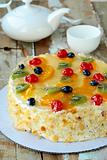 fruit cake with berries and other fruits