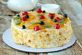 fruit cake with berries and other fruits