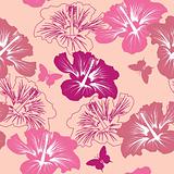 seamless pattern with tropical flower