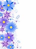 floral background  with blue flowers