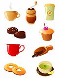 Coffee and tea icon set