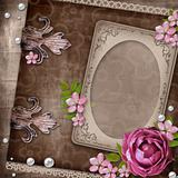 Vintage elegant frame with rose