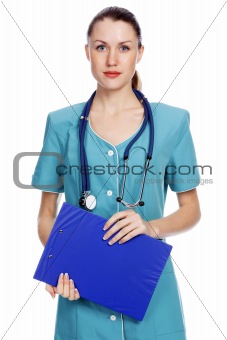 Pretty female doctor or nurse