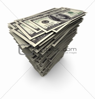 One Hundred Thousand Dollars - Bills Stack