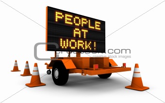 People At Work - Construction Sign