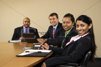 Smiling businesspeople.