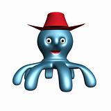 Octopus with red cowboy hat