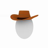 Isolated egg in cowboy hat