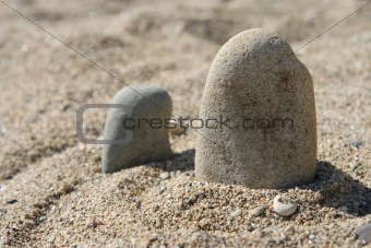 pebbles and sand
