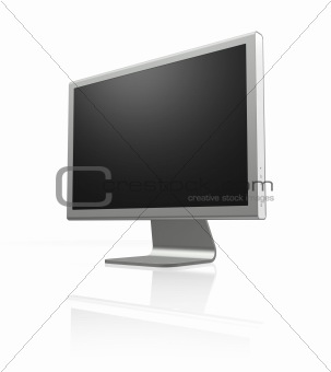 futuristic silver monitor
