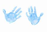 blue hands