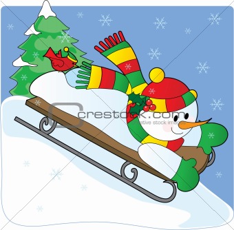 Image 443384: Snowman Sled from Crestock Stock Photos