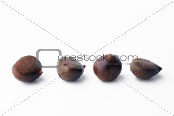 Four chestnuts on a line