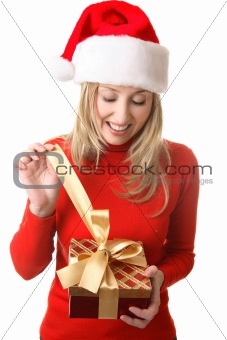 Female opening a present