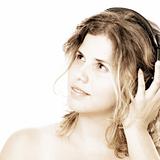 woman with headphones