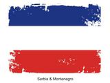 Serbia Montenegro grunge flag
