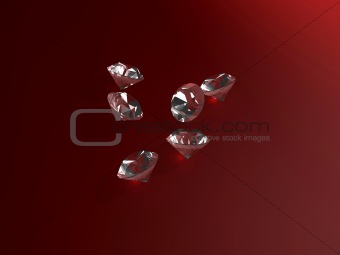 diamonds on a red background