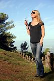 Woman enjoying wine