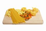 Set of uncooked pasta